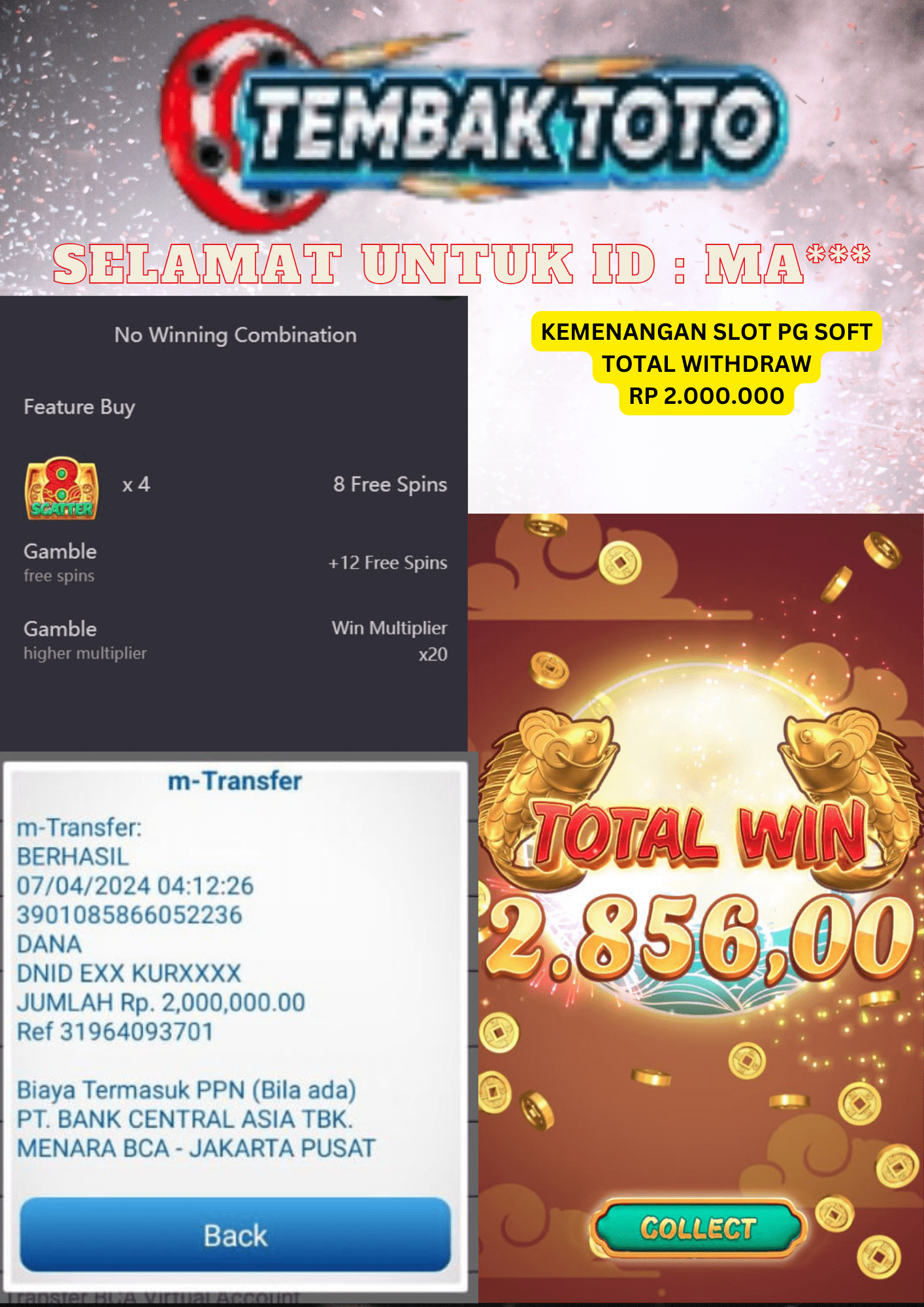 TEMBAKTOTO JACKPOT PG SOFT GAME CAISHEN WINS RP 2.000.000 LUNAS