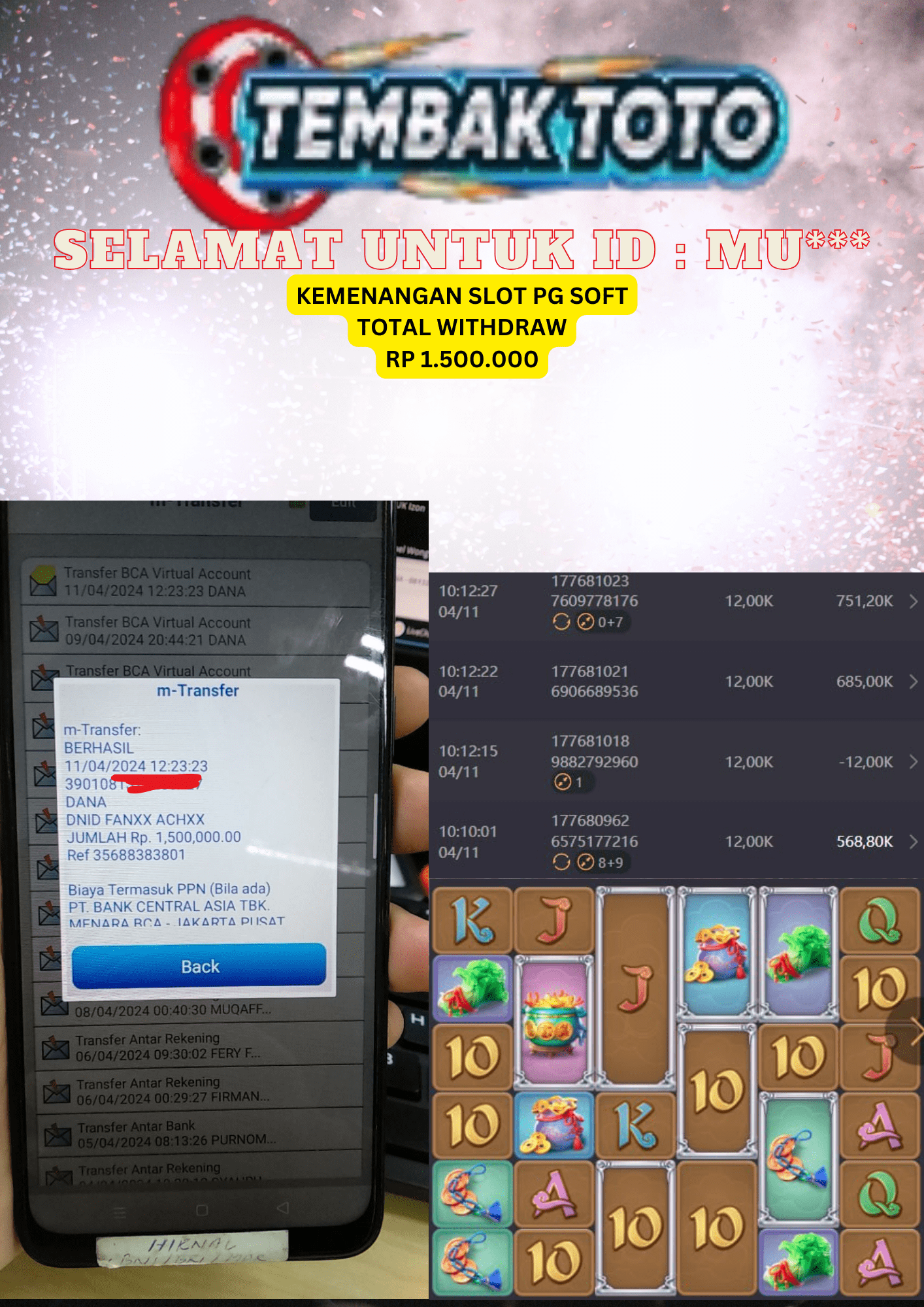 TEMBAKTOTO JACKPOT PG SOFT GAME WAYS OF THE QILIN WINS RP 1.500.000 LUNAS